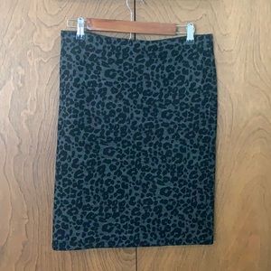 Loft leopard pencil skirt
